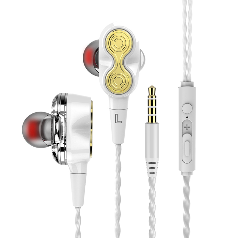 Dual Dynamic Driver Stereo HiFi Muziek Bedrade oordopjes
