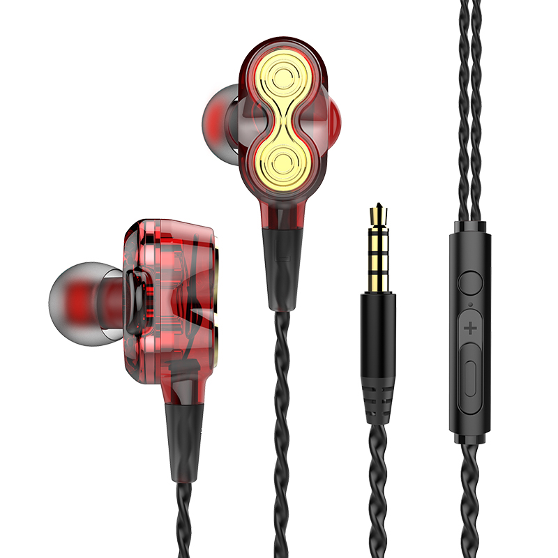 Dual Dynamic Driver Stereo HiFi Muziek Bedrade oordopjes
