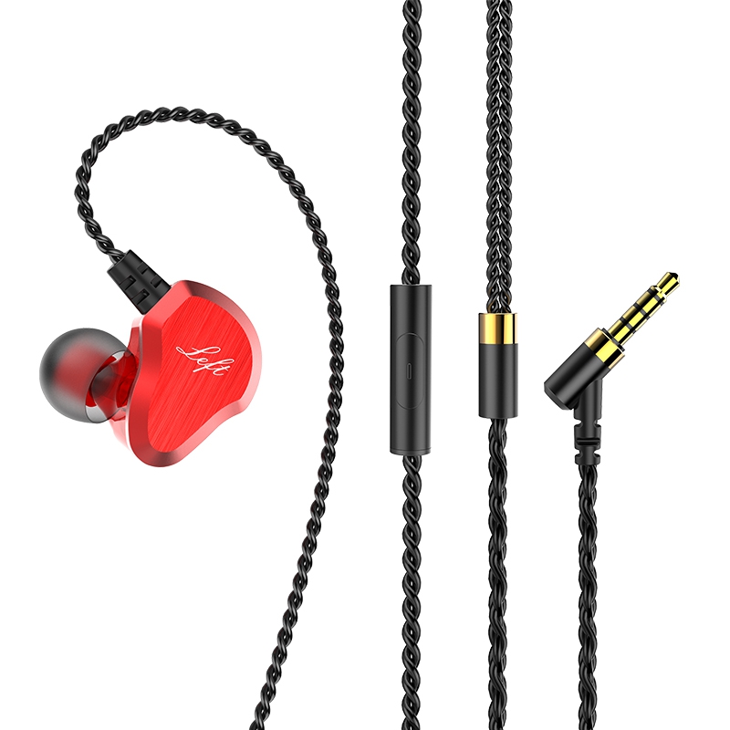 Nieuwe dual driver frequentieverdeling luidspreker stereogeluidskwaliteit hifi oorhaak bedrade oortelefoon