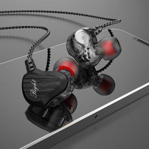 Nieuwe dual driver frequentieverdeling luidspreker stereogeluidskwaliteit hifi oorhaak bedrade oortelefoon