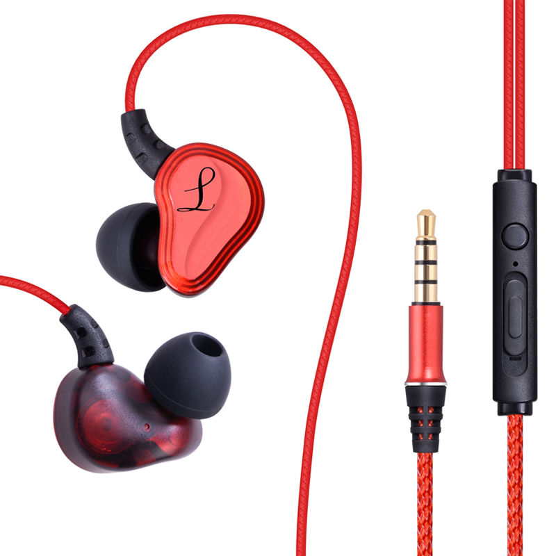 Nieuwe Earhook Sport Dual Dynamic Driver bedrade oortelefoon