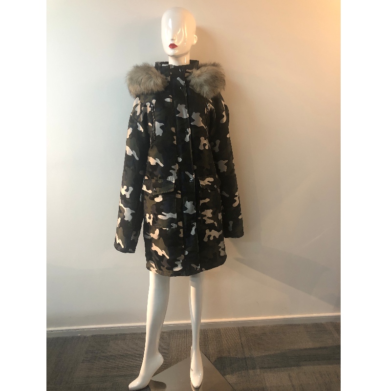 DAMES CAMO HOODED COAT RLWPC0039