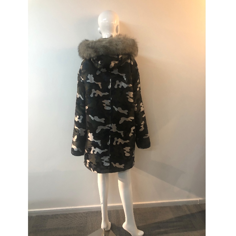DAMES CAMO HOODED COAT RLWPC0039