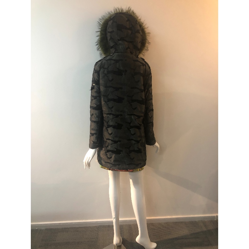 DAMES CAMO HOODED COAT RLWPC0042