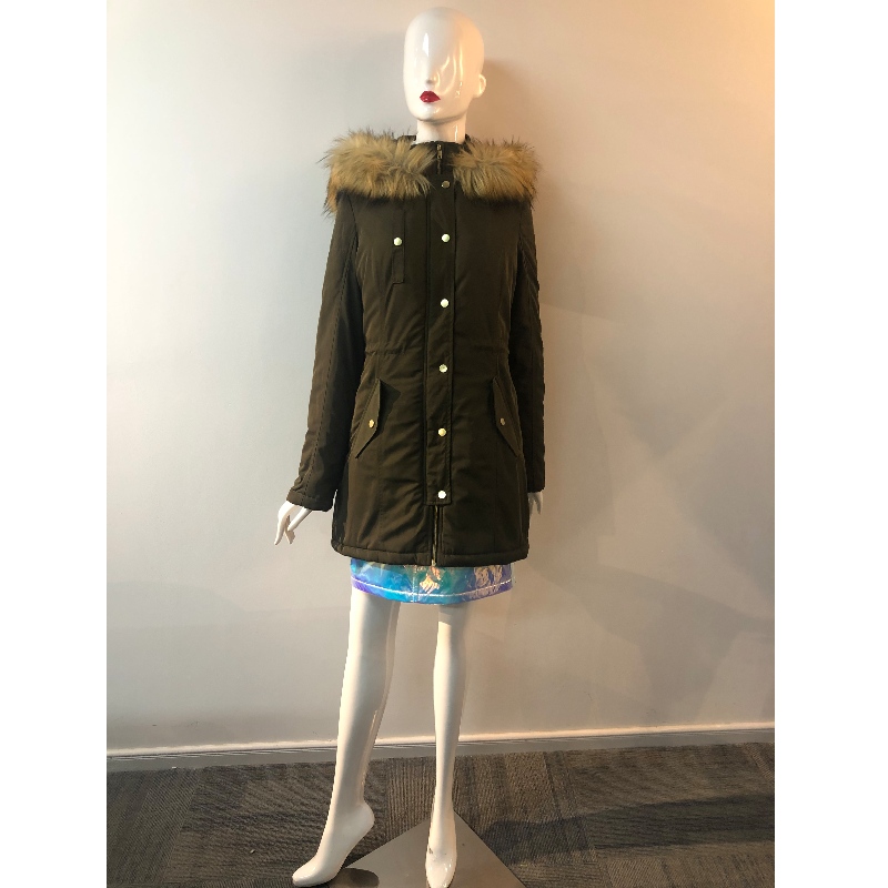 KAKI HOODED COAT DAMES RLWPC0048