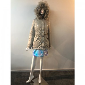 CHAMPAGNE HOODED COAT DAMES RLWPC0059