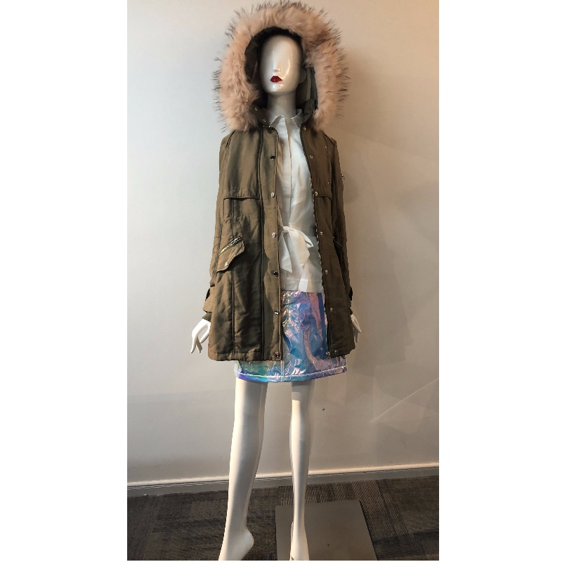 KAKI HOODED COAT DAMES RLWPC0074