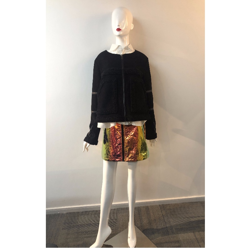 ZWARTE COLLARLESS COAT DAMES RLWPC0080