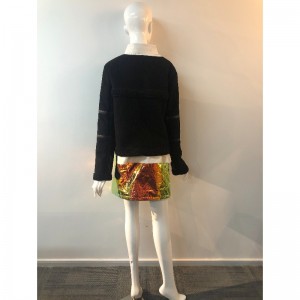 ZWARTE COLLARLESS COAT DAMES RLWPC0080