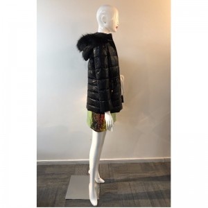 GLANZENDE PUFFERJAS VOOR DAMES IN ZWART RLWPC0082