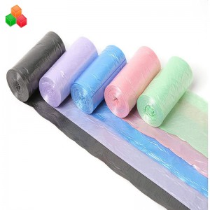 Promotie aangepaste grootte kleurrijke goedkope oxo 100% biologisch afbreekbare composteerbare maïszetmeel plastic vuilniszakrol voor familie / winkelcentrum