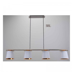 hanglamp met stoffen kap, witte kap in goud