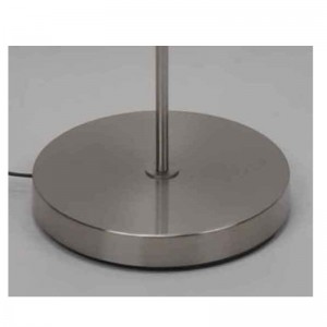 Moderne vloerlamp met stoffen kap, zwarte kap in goud