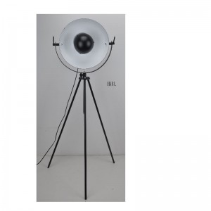 LED-driepoot vloerlamp met verstelbare omhoog en omlaag functie, mat zwart binnen wit