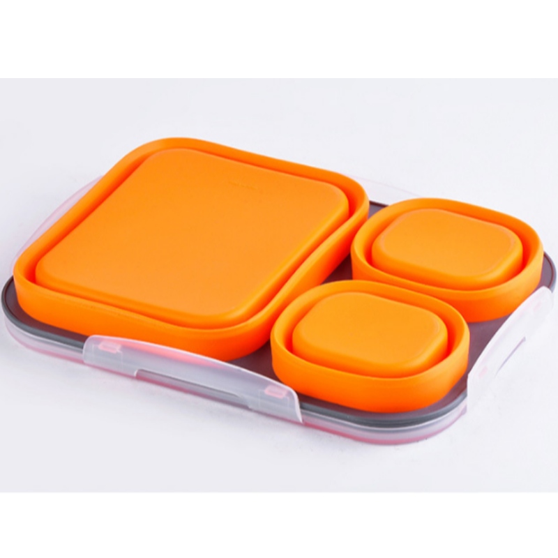Siliconen lunchbox dubbellaags lunchbox siliconen verse box kinderlunchbox vouwkom op maat
