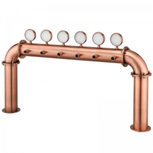 Bierdistributieapparatuur Bar Restaurant High-end wijnkolom 6-gats deurtype Wijntoren met lamp PVD