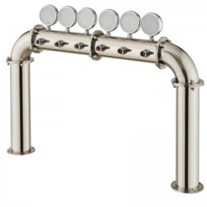 Bierdistributieapparatuur Bar Restaurant High-end wijnkolom 6-gats deurtype Wijntoren met lamp PVD