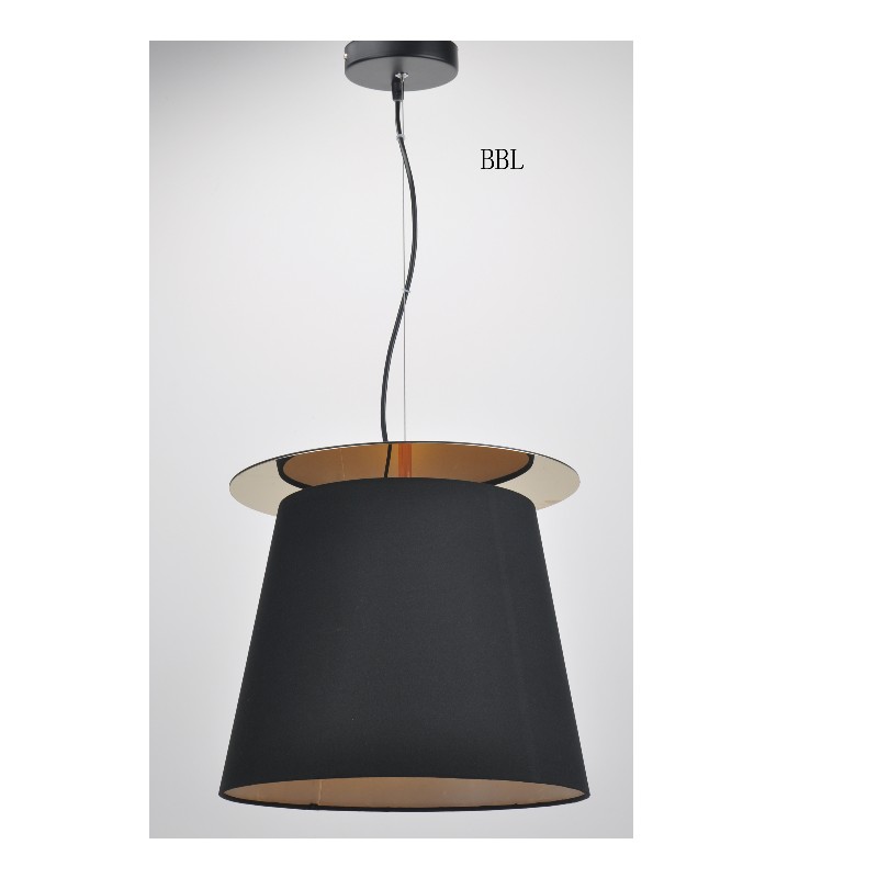 Hanglamp met stoffen kap en PB decoratievel