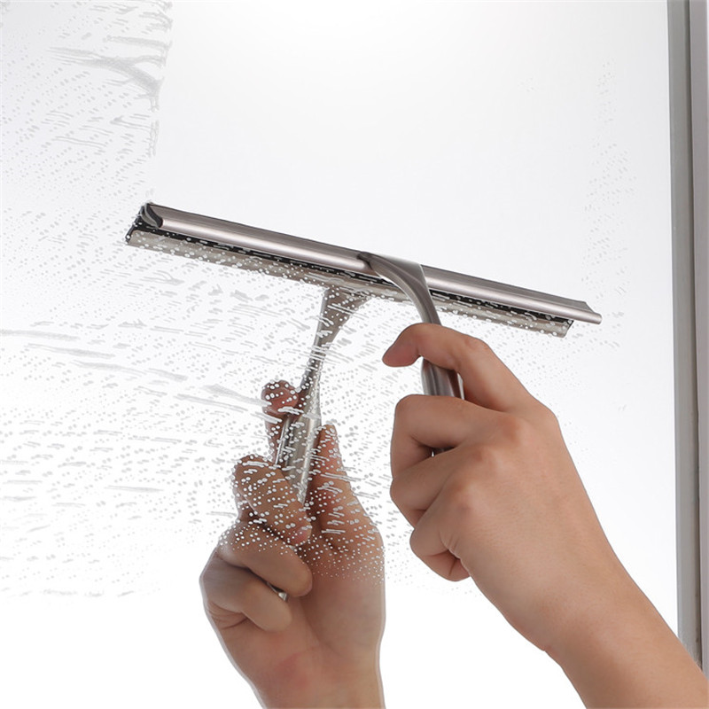 Professionele roestvrijstalen vloerwisser voor douche Badkamer Vensterglas met zuignaphakenhouder