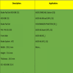 Remblokken (OE: 4E0698151K)
