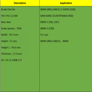 Remblokken (OE: 3421 9808172)