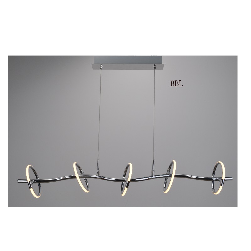 led -hangerlamp met aluminium profiel ronde ring