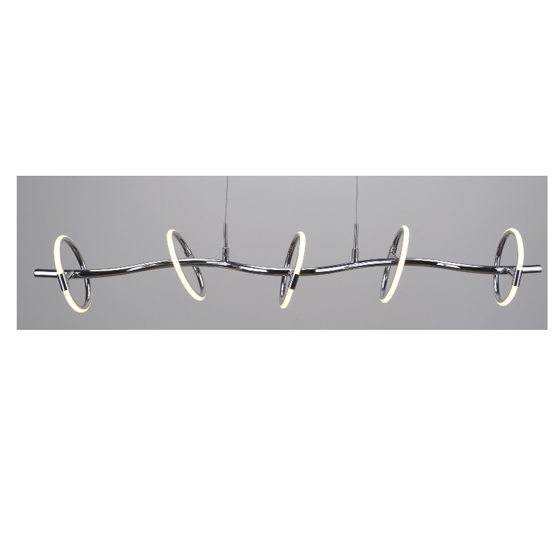 led -hangerlamp met aluminium profiel ronde ring