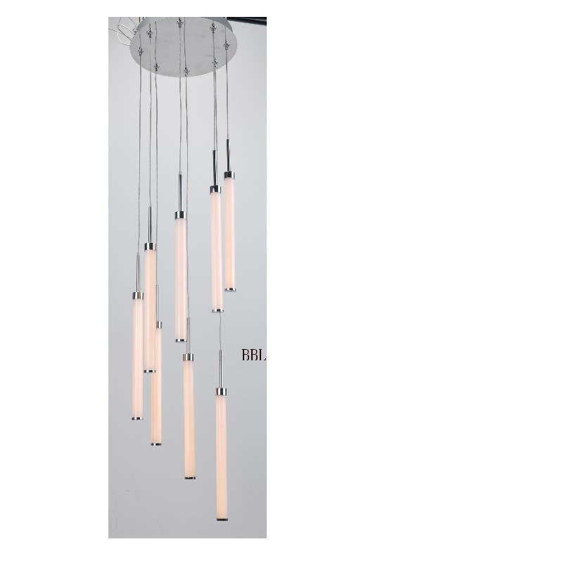 led-hangerlamp met 8pcs acrylrechte buis