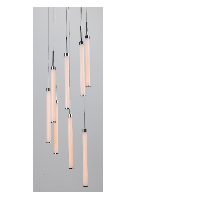 led-hangerlamp met 8pcs acrylrechte buis