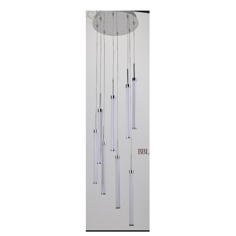 led-hangerlamp met 8pcs acrylrechte buis