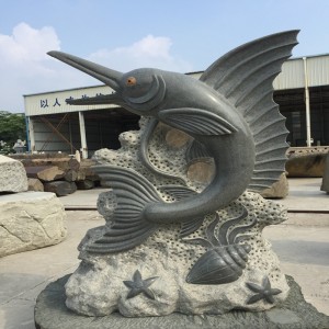 Grootschalige Dinosaur Dolphin Shark Stone Carvings en sculpturen Natural Pure handwork Artwork