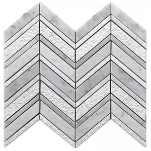Carrara bianco gezoet chevron multi marmeren vloer muur mozaïek