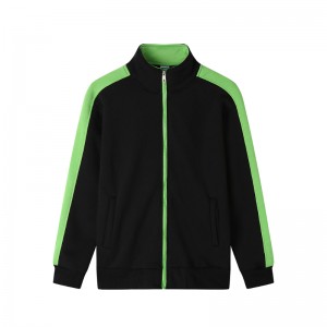 # 309-Berber fleece sweater met twee kleuren en rits