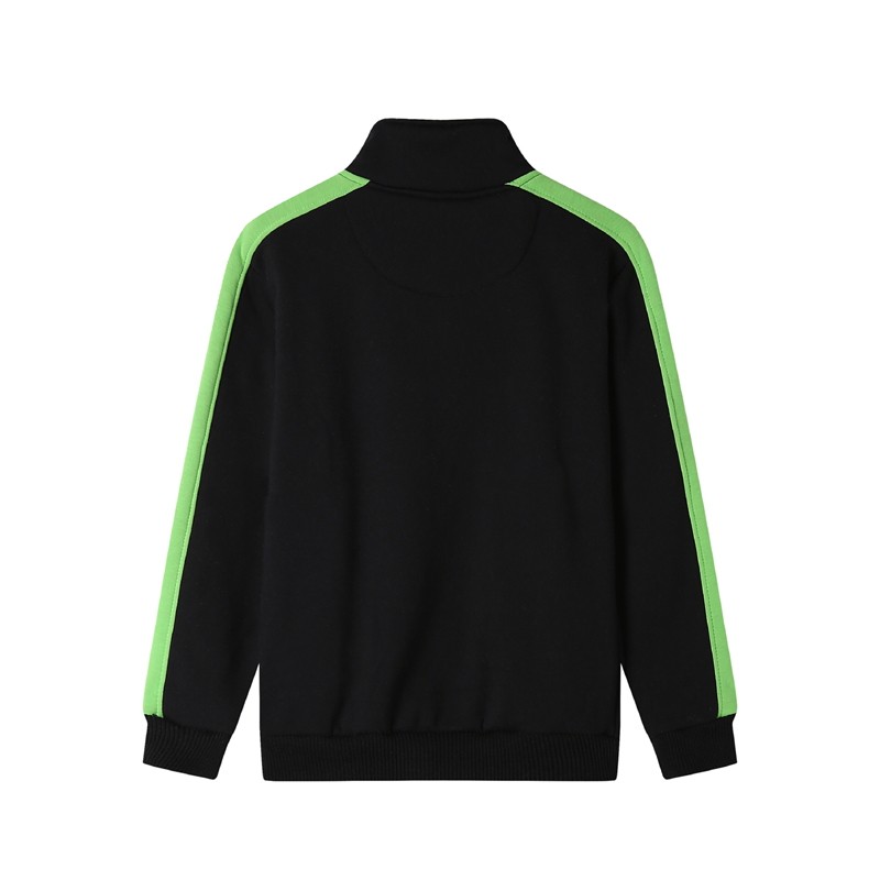 # 309-Berber fleece sweater met twee kleuren en rits