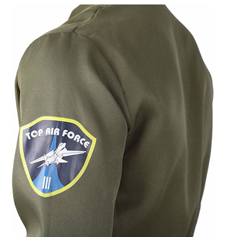 Air Force Fighter Pilot-jumpsuit voor heren, kostuums voor volwassenen met geborduurde patches en zakken