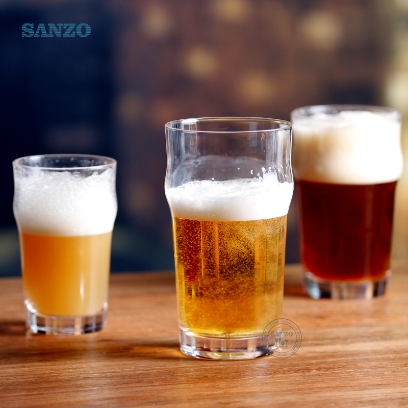 Sanzo Custom Logo Bierglas Cup Mok Kristalglazen Handgemaakte Bierpulbekers