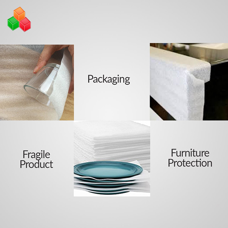 Speciaal beschermend materiaal voor het verpakken van zacht, schokbestendig, geëxpandeerd polyethyleen EPE-schuimrolvel voor transportverpakking