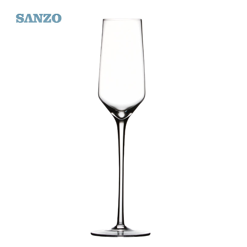 SANZO Bohemen Crystal Aangepaste Handgemaakte Clear Groothandel Champagneglazen Promotionele Hot Selling Goedkope Champagneglazen