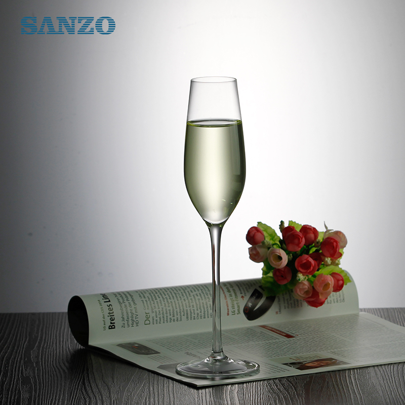 SANZO Blue Stem Champagne Flute Aangepaste handgemaakte Champagne Goblet glazen promotionele hete verkopende goedkope Champagne fluiten