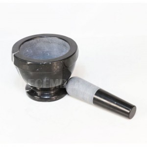 Zwart marmeren vijzel & stamper