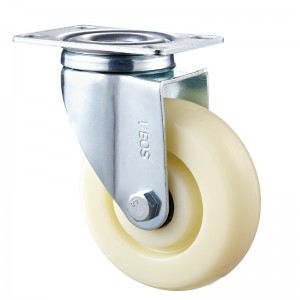 Medium Duty - Verchroomde behuizing met wit TPE-wiel