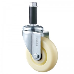 Medium Duty - Verchroomde behuizing met wit TPE-wiel