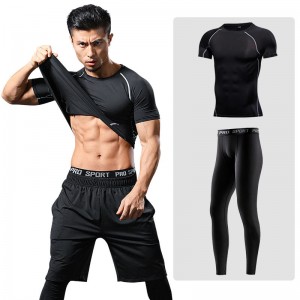 FDMM005-Heren sportset compressieshirt + broek