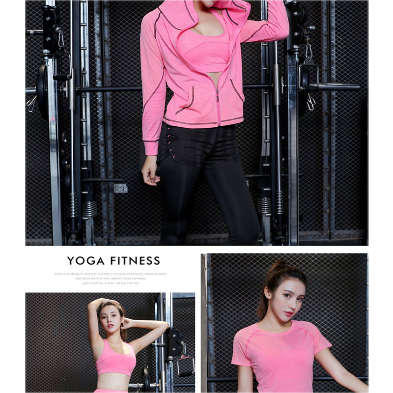 FDMF002 - 5-delige sportpakken voor dames Fitness Yoga Running atletische trainingspakken