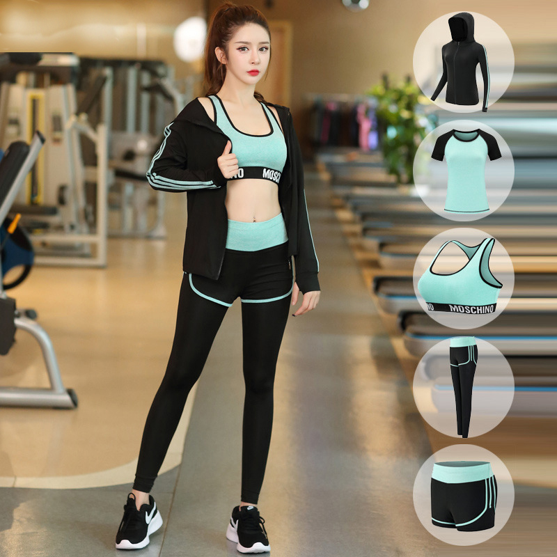 FDMF003 - 5-delige sportpakken voor dames Fitness Yoga Running atletische trainingspakken