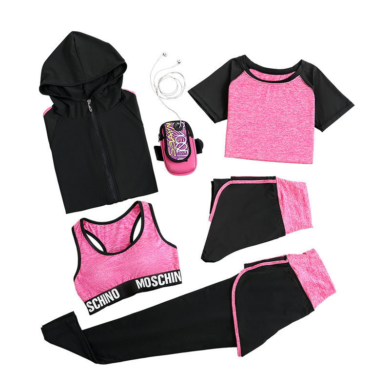 FDMF003 - 5-delige sportpakken voor dames Fitness Yoga Running atletische trainingspakken