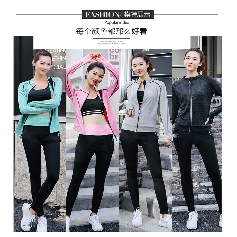 FDMF004 - 5-delige sportpakken voor dames Fitness Yoga Running atletische trainingspakken