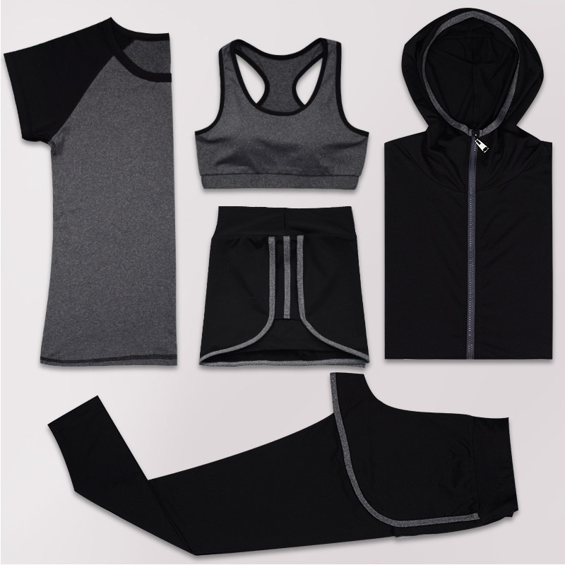 FDMF005 - 5-delige sportpakken voor dames Fitness Yoga met atletische trainingspakken