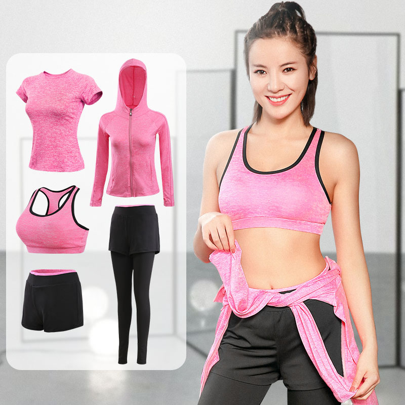 FDMF006 - 5-delige sportpakken voor dames Fitness Yoga Running atletische trainingspakken