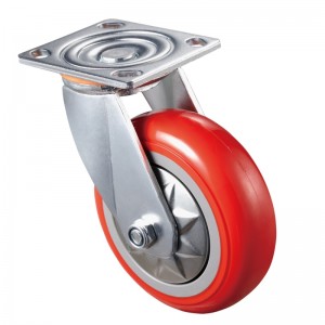 Heavy Duty - Verchroomde behuizing met rood3 TPE wiel